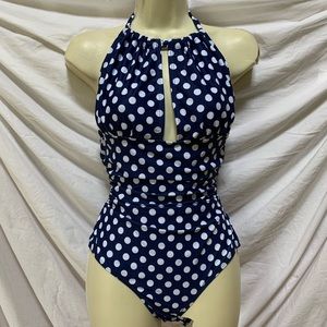New Navy/White Polka Dot Swimsuit M